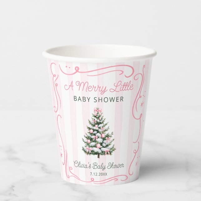Vasos De Papel A Merry Little Christmas Tree Baby Shower (Anverso)