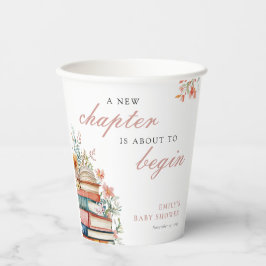 Vasos De Papel A New Chapter Floral Baby Shower