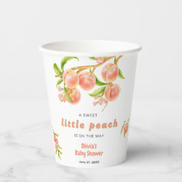 Vasos De Papel A Sweet Little Peach Fruit Baby Shower