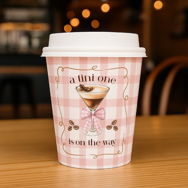 Vasos De Papel A Tini One Espresso Martini Pink Bow Baby Shower (A Tini One Espresso Martini Pink Bow Baby Shower Paper Cups)