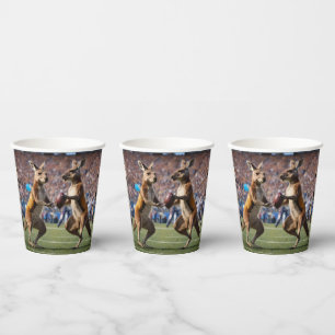 Vasos De Papel "Abajo la acción: Kangaroos jugando las reglas aus
