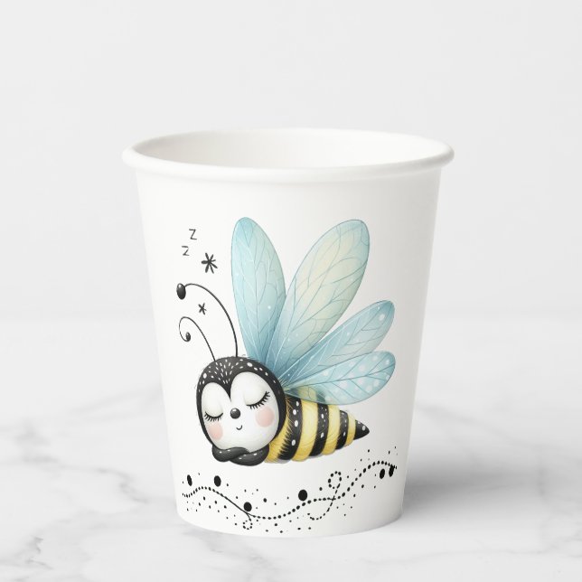 Vasos De Papel Abeja caprichosa soñolienta (Anverso)