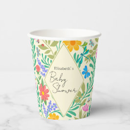 Vasos De Papel Abeja de miel, galimatías, mariposa, libélula y fl