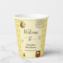 Vasos De Papel Abeja dulce con dulce miel Baby Shower