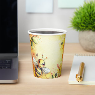 Vasos De Papel Abeja Feliz Panal Abejorro