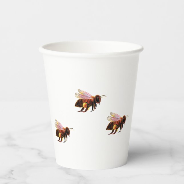 Vasos De Papel Abeja volando (Anverso)