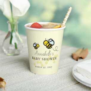 Vasos De Papel Abejas de miel/burbujas y Baby Shower de margarita