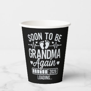 Vasos De Papel Abuela de Nuevo Pronto 2026 Embarazo en Curso