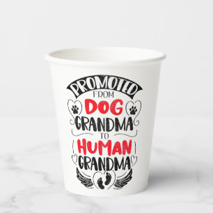 Vasos De Papel Abuela humana de la abuela del perro promocionada,