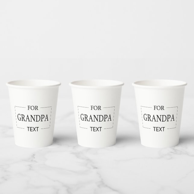 Vasos De Papel Abuelo abuelo cumpleaños regalo personalizado (Multi)