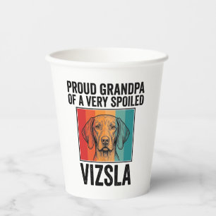 Vasos De Papel Abuelo Orgulloso Vizsla Diseño Vintage Amante Perr