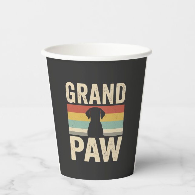 Vasos De Papel Abuelo Pata Perro Vintage Retro (Anverso)