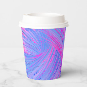 Vasos De Papel Abundancia azul rosa Jardín encantado
