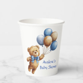 Vasos De Papel Aburrido tan lindo de Teddy con globo de Baby Show