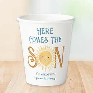 Vasos De Papel Acá Ven El Baby Shower Del Hijo