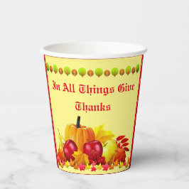 Vasos De Papel Acción de Gracias