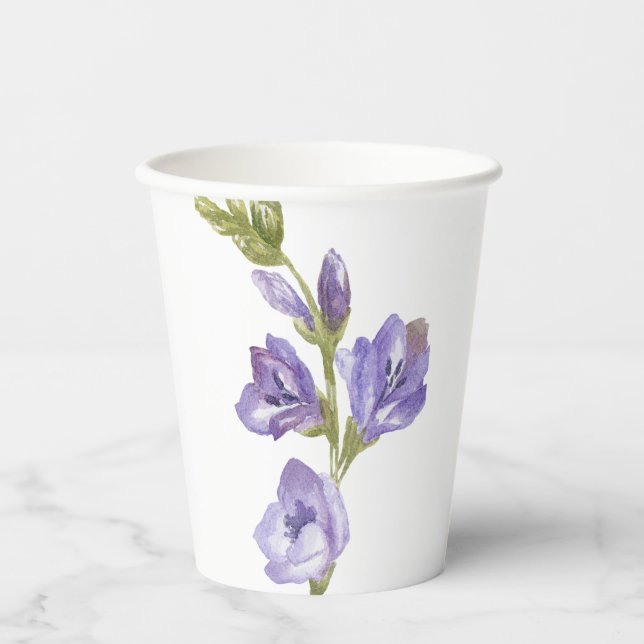 Vasos De Papel Acciones de Gladiolos Ilustradas a Mano (Anverso)