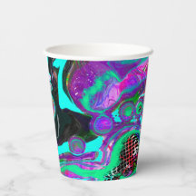 Aceite abstracto púrpura, Verde azulado, azul, col