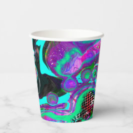 Vasos De Papel Aceite abstracto púrpura, Verde azulado, azul, col