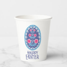 Vasos De Papel Acento cultural vibrante azul Huevo Pysanka ucrani