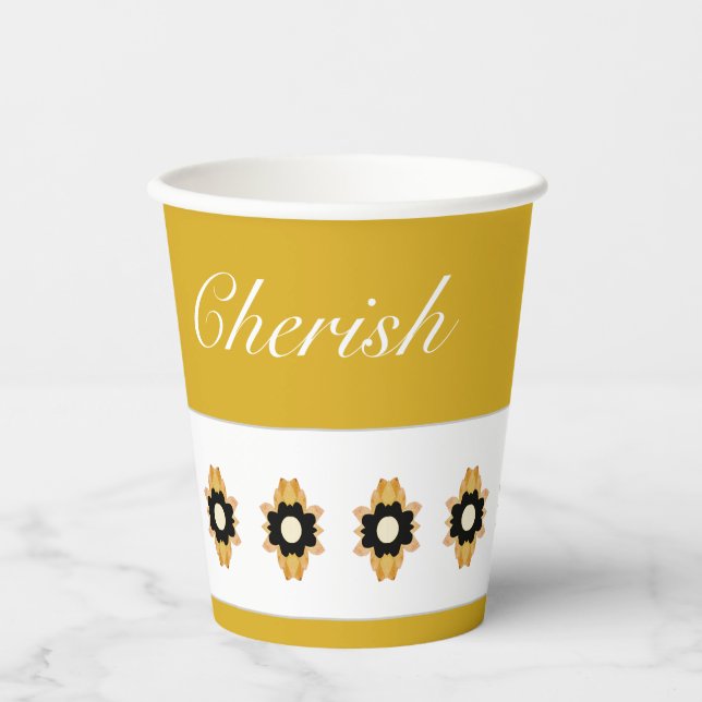 Vasos De Papel Acento floral moderno (Anverso)