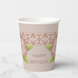 Vasos De Papel Acentuación floral de cobre marrón