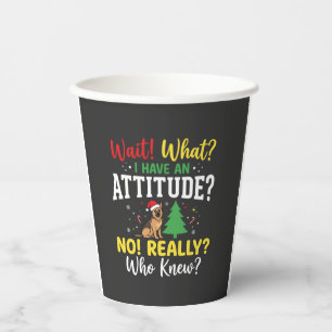 Vasos De Papel Actitud Humor Perro de Navidad