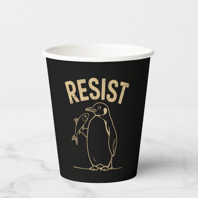 Vasos De Papel Activismo de Pingüinos de Resistencia Protesta Vin (Anverso)