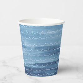 Vasos De Papel Acuarela bajo las tazas de papel marino