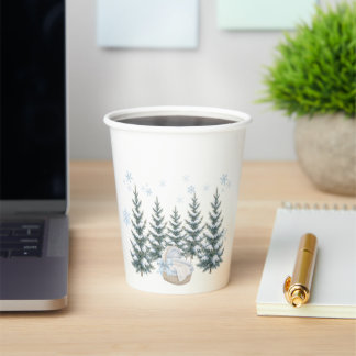 Vasos De Papel Acuarela Bebé hace frío afuera baby shower