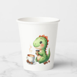 Vasos De Papel acuarela Cuta Dinosaurio T Rex taza de papel