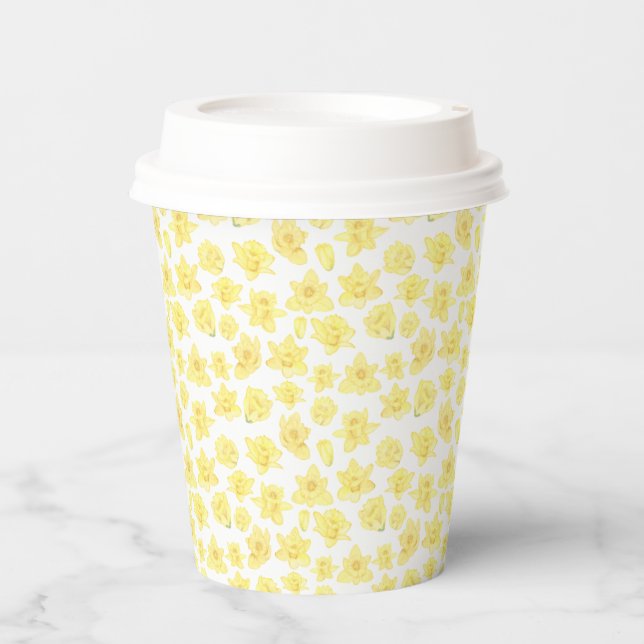 Vasos De Papel Acuarela Daffodil Ditzy Floral (Anverso)