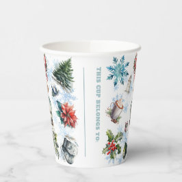 Vasos De Papel Acuarela de navidades