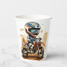 Vasos De Papel Acuarela encantada Motocicleta Cumpleaños