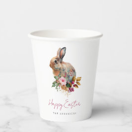 Vasos De Papel Acuarela Floral Pascua