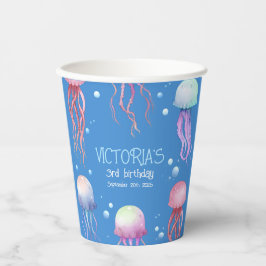 Vasos De Papel Acuarela Jellyfish Under the Sea Birthday