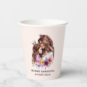 Vasos De Papel Acuarela Mamá e Hija (3)