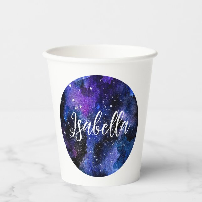 Vasos De Papel Acuarela Purple Universo (Anverso)