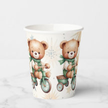 Acuarela Teddy Bear Stars Green Bike Fiesta