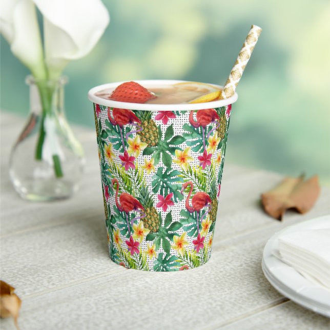 Vasos De Papel Acuarela tropical (in situ)