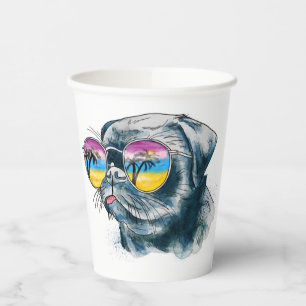 Vasos De Papel Acuarela Tropical