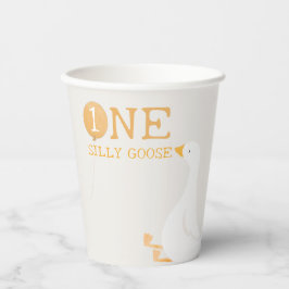 Vasos De Papel Acuarela Un Silly Goose Flor silvestre 1er cumplea