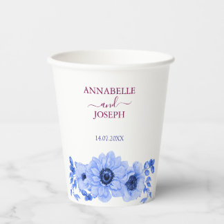 Vasos De Papel acuarelas Florales Botánica Moderna Boda