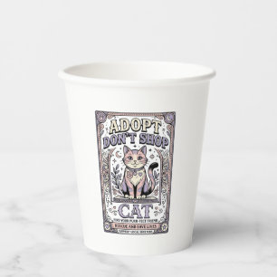 Vasos De Papel Adopta No Compres Gato Rescate de Gatos Adopción V