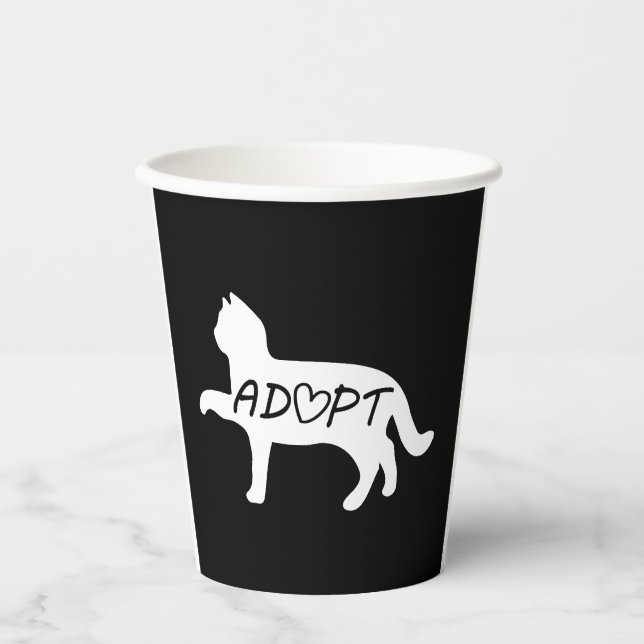 Vasos De Papel Adoptar gato (Anverso)