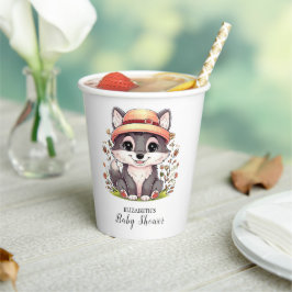 Vasos De Papel Adorable Adorable Wolf Baby Shower