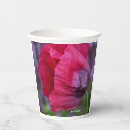 Vasos De Papel Adorable amapola rosa y morada