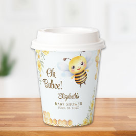 Vasos De Papel Adorable Bee Baby shower Gender Neutral