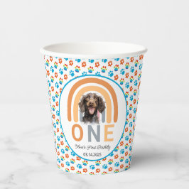Vasos De Papel Adorable Dog Arcoiris acuarela Primer Fiesta de cu