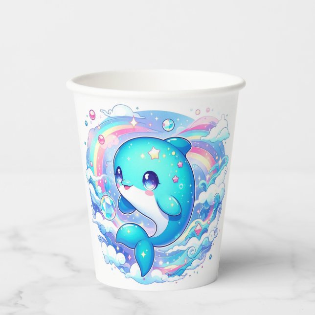 Vasos De Papel Adorable Dolphin Baby Shower (Anverso)